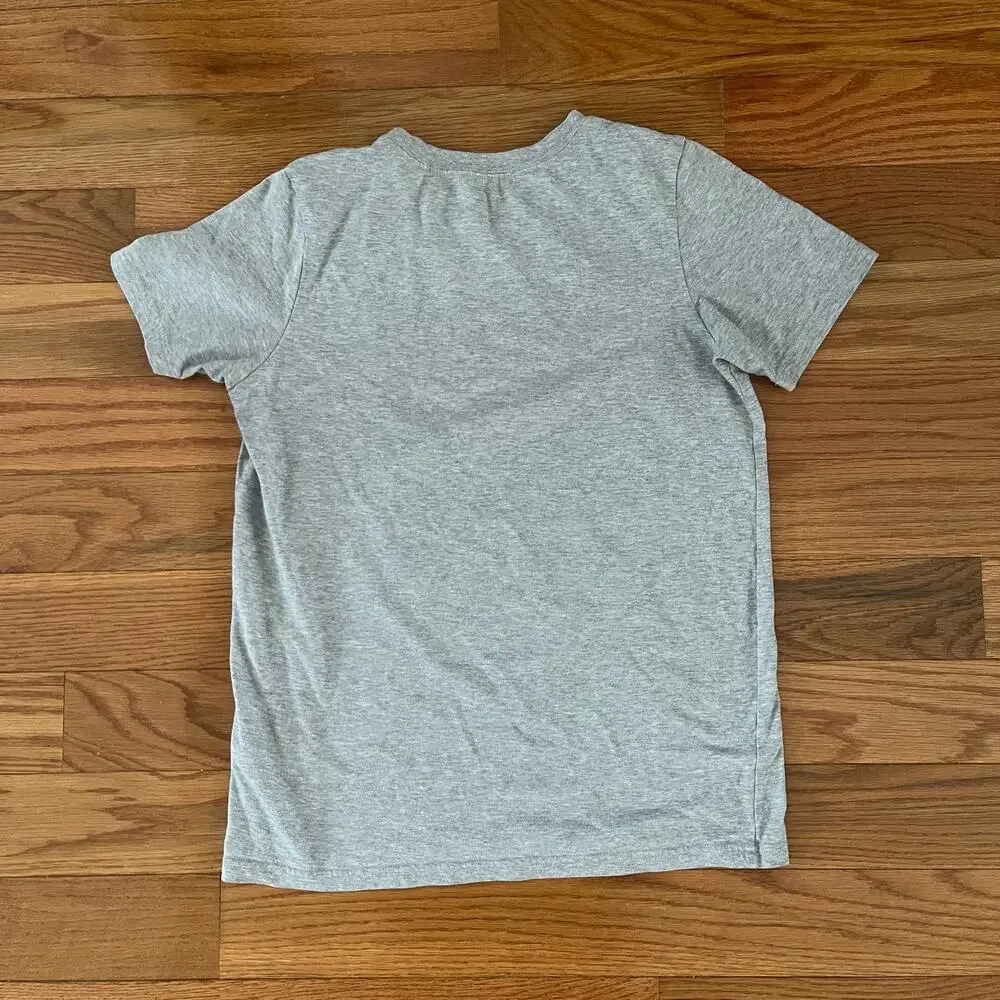 Adidas Boys Gray Skateboarding Logo Graphic Tee Size Large 14/16